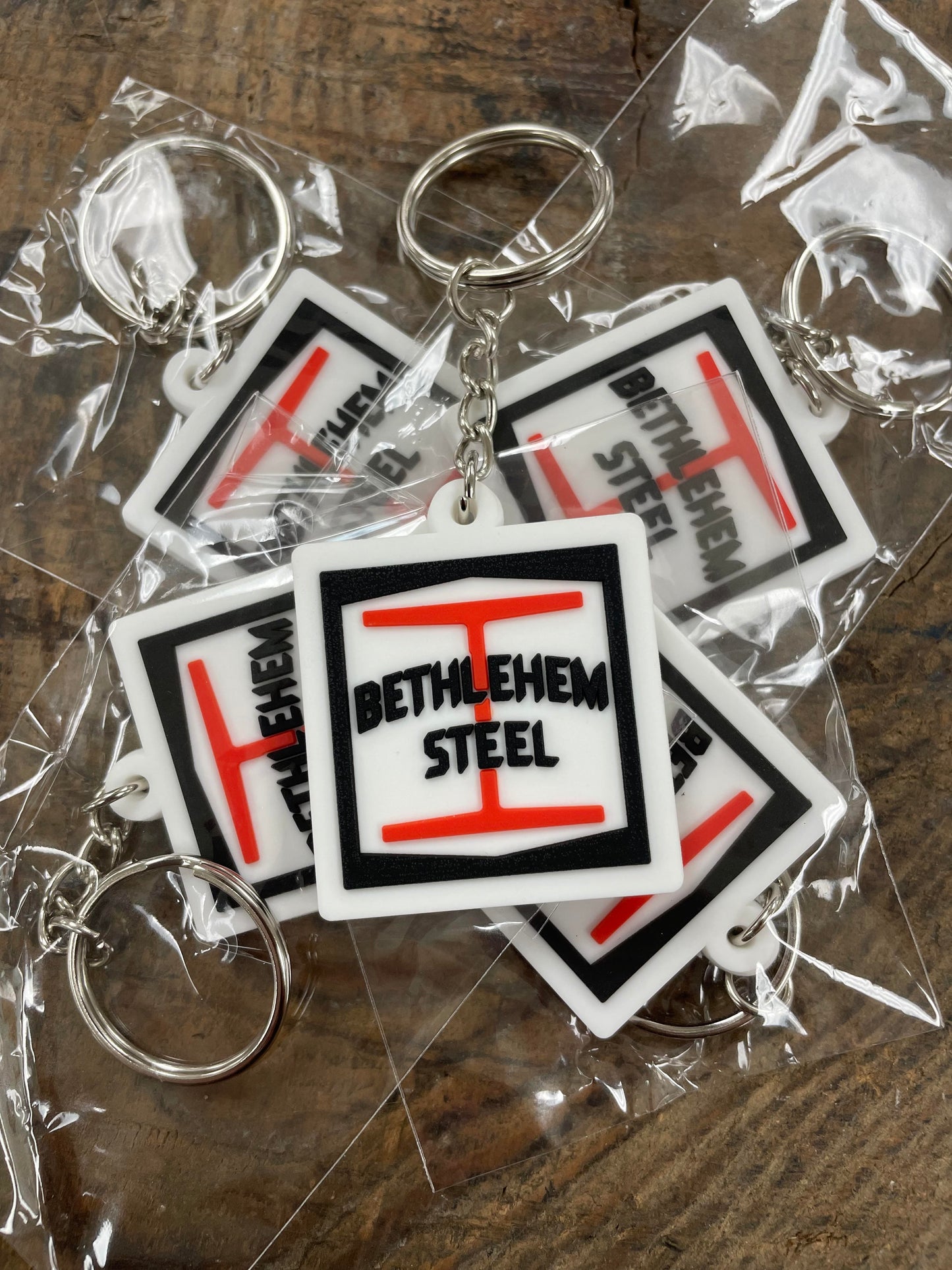 Steel Plant Museum Bethlehem Steel I-Beam Logo Keychain